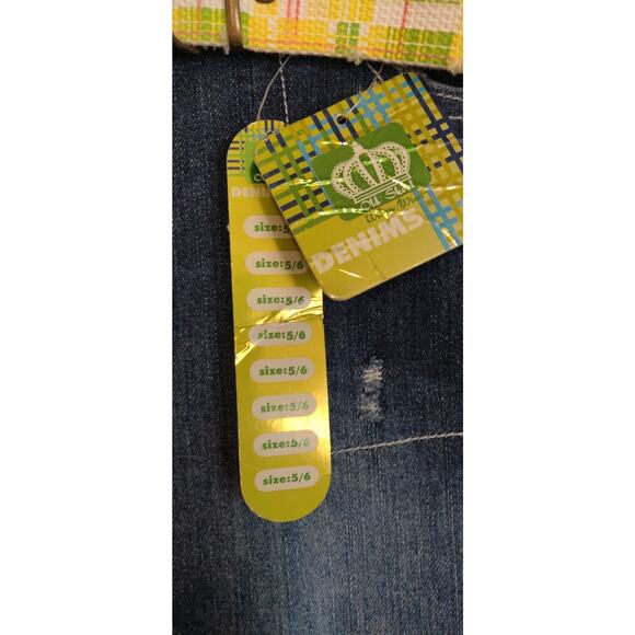 NWT Patchwork Denim Jeans OLD SKOOL URBAN Wide Hem ARTSY Distressed Rips Sz 5/6 - Picture 4 of 16